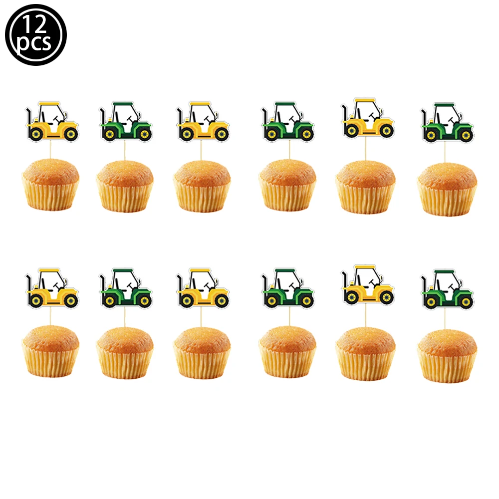 Tractor Cake Topper Green Farm Vehicle Cars Happy Birthday Cake Topper Kids Farm Tractor Themed Party Tractor Cake Decortions