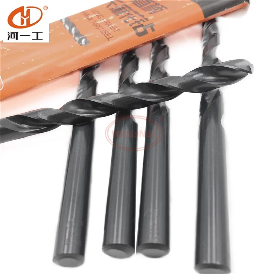 Mata bor baja kecepatan tinggi HSS untuk memproses baja tahan karat dengan tangkai lurus yang diperpanjang untuk memutar adonan goreng.