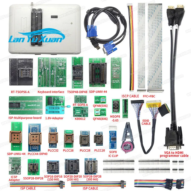 2025 USB Universal Programmer RT809H EMMC Programmer With QFN8 PLCC32 TSOP ISP Socket Adapter