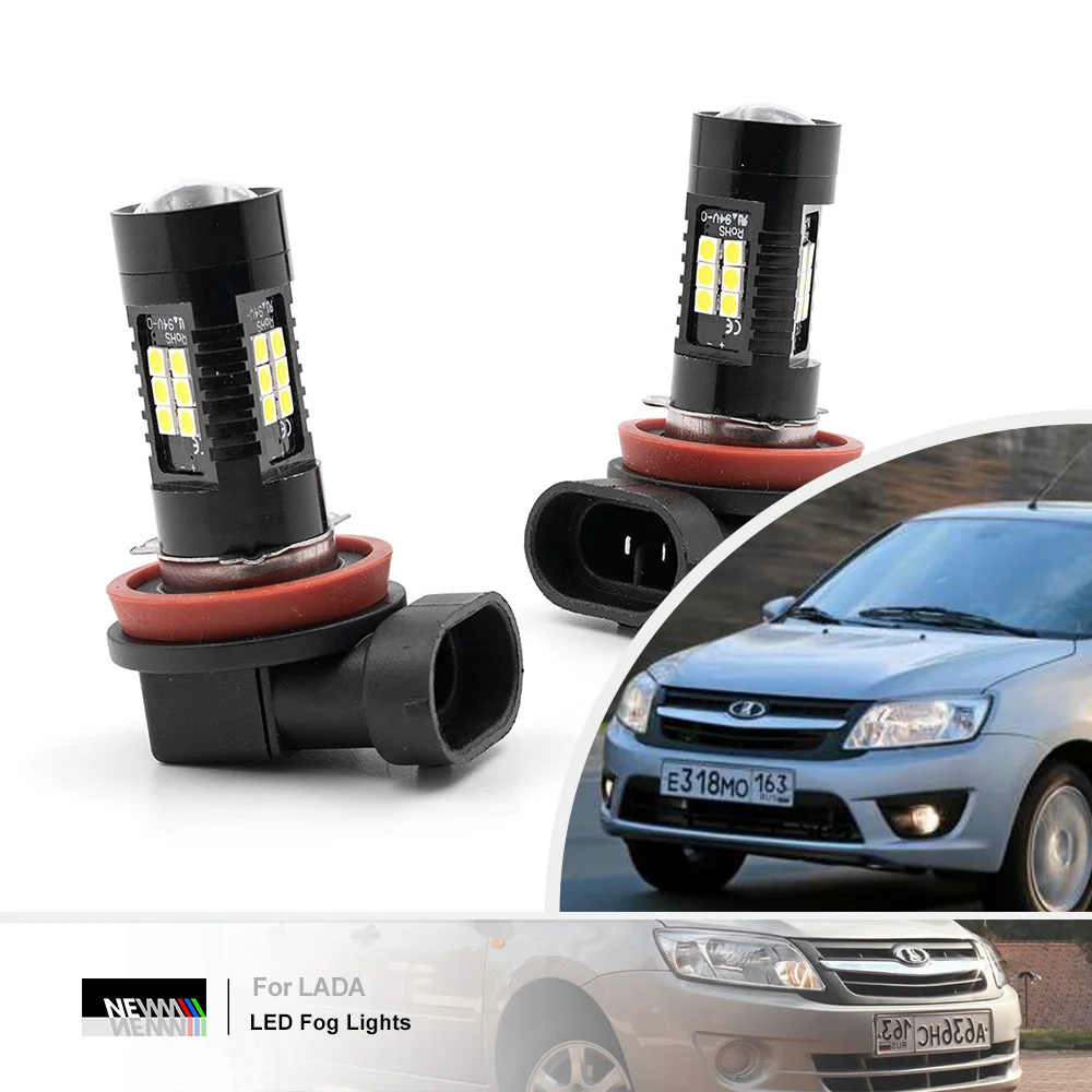 2Pcs LED H8 H11 Fog Light Bulbs for LADA KALINA II 2192 Hatchback Estate NIVA Mk2 2123 Canbus Headlamps Auto Driving Lamps