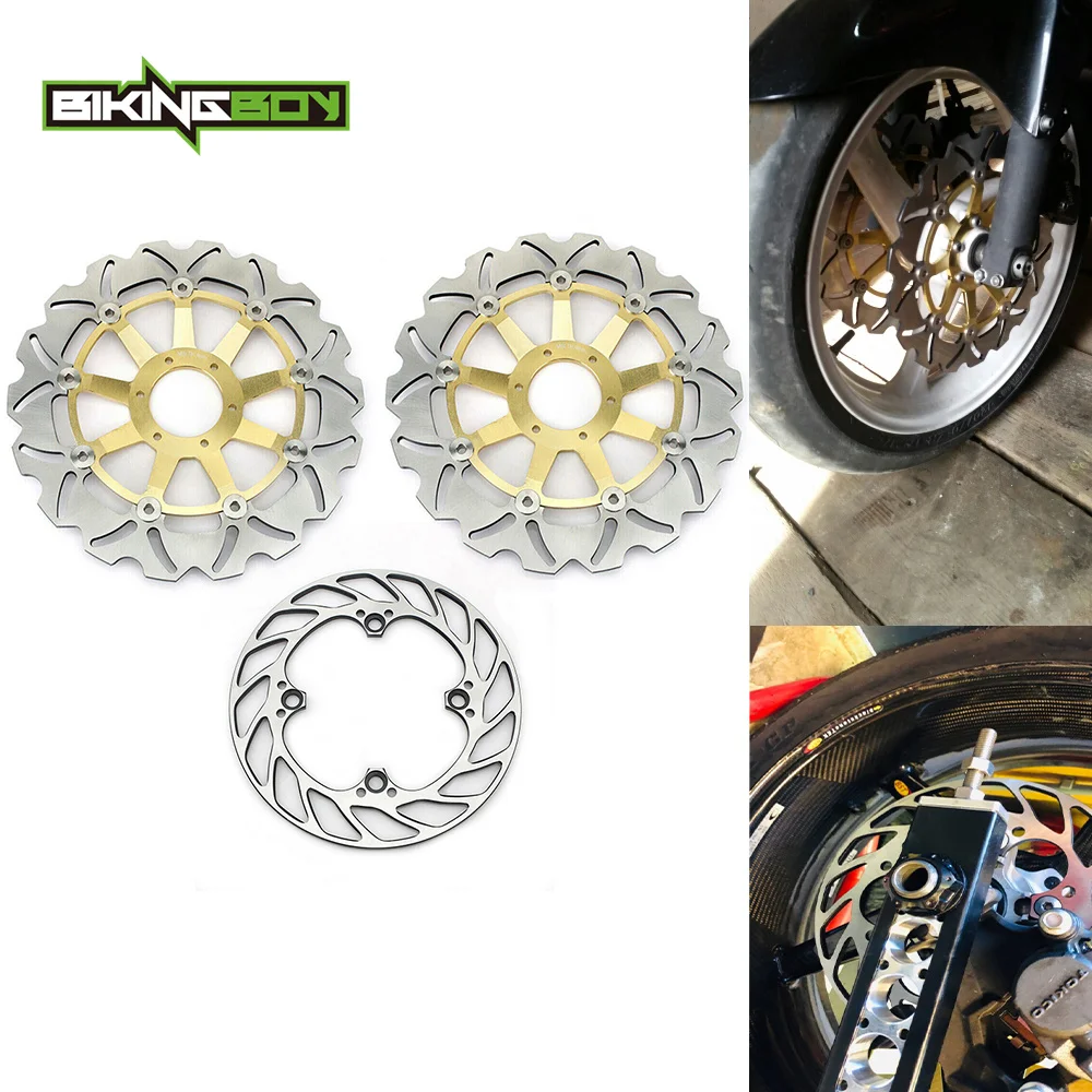 BIKINGBOY Front Rear Brake Discs Disks Rotors For Honda CBR 600 F SuperSport F4 CBR600F 1999 2000 2001 2002 2003 2004 2005 06 07