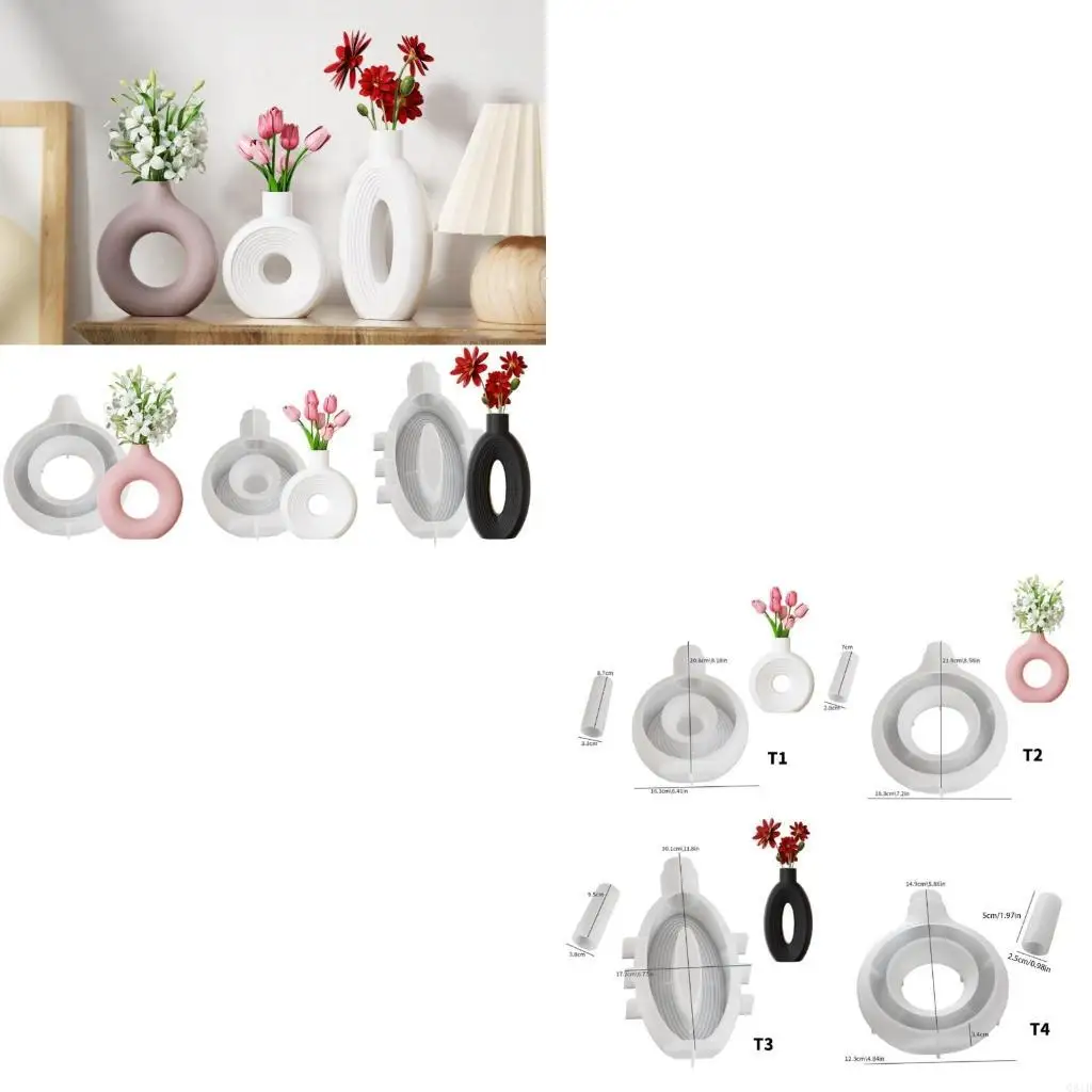 

Circular Silicone Mold for Flower Vase Decoration Concrete Cement Gypsum Mold