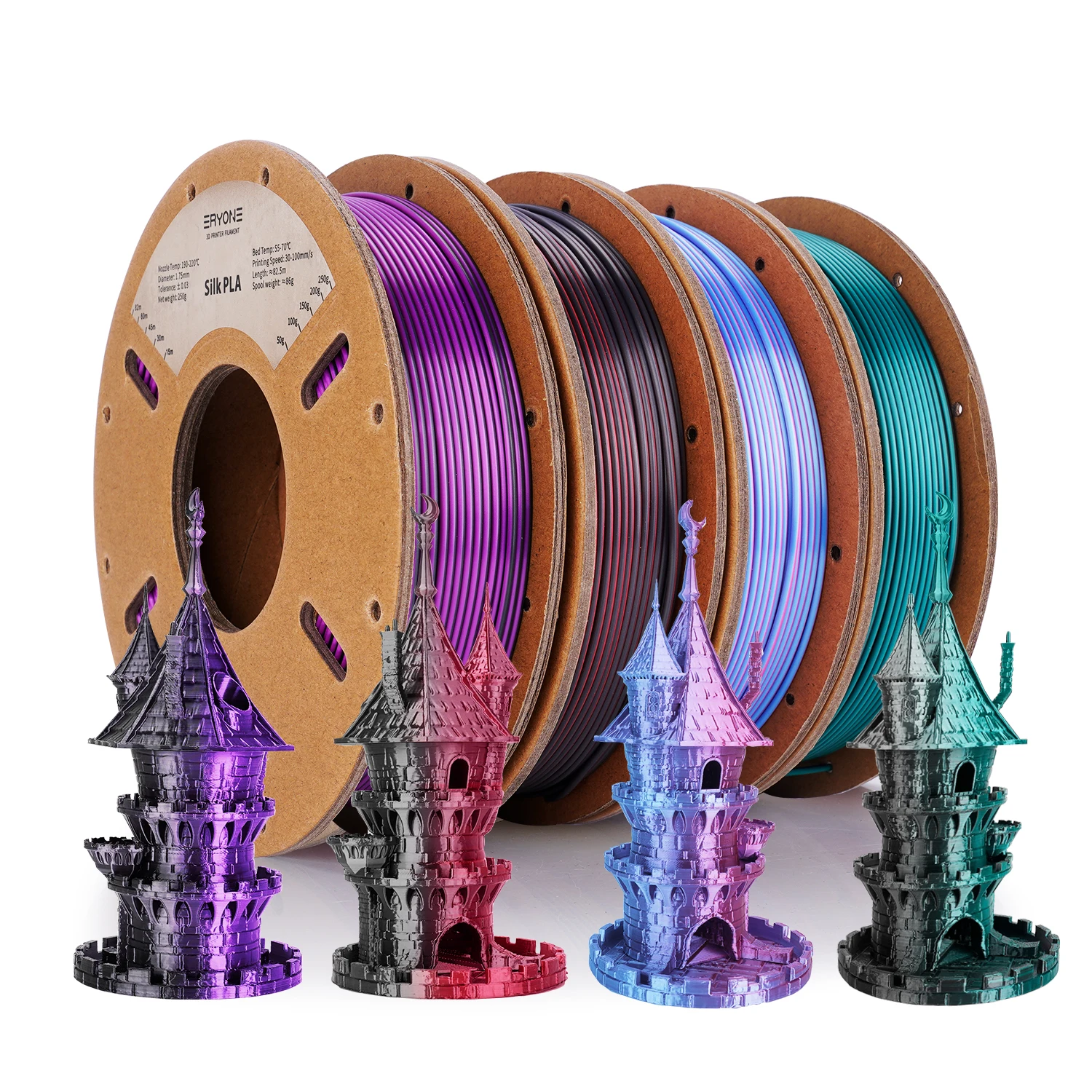 ERYONE 250G Silk Dual-Color PLA Filament 1.75mm ± 0.03 For FDM 3D Printing New Arrival Fast Shipping