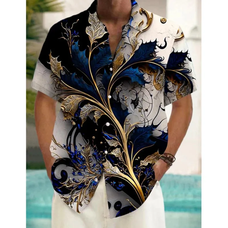 2025 Men's Fashion Short Sleeve Shirts Summer Hawaiian Beach Shirt Comfortable High Quality Fabric Camisas De Hombre Casual