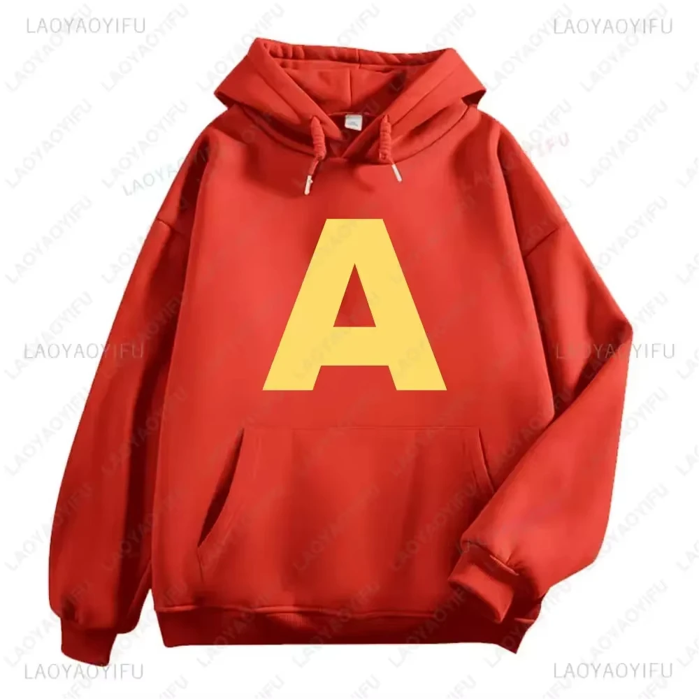 سويت شيرت Alvin and The Chipmunks أنيمي بغطاء للرأس صديق للبيئة مطبوع عليه حروف ملابس غير رسمية للجنسين بلوفرات ترويجية