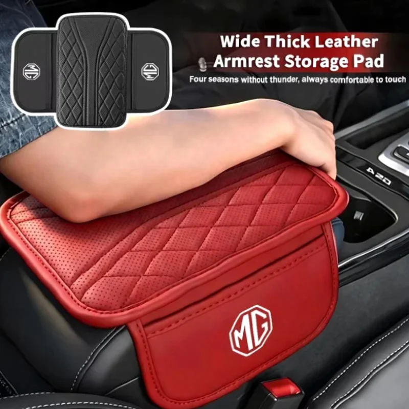 Car Armrest Pad Side Pocket Storage Pad Thickened Elbow Cushion Leather For MG ZS MG4 EV MG HS MG3 MG5 EV Marvel R MG ONE MG6