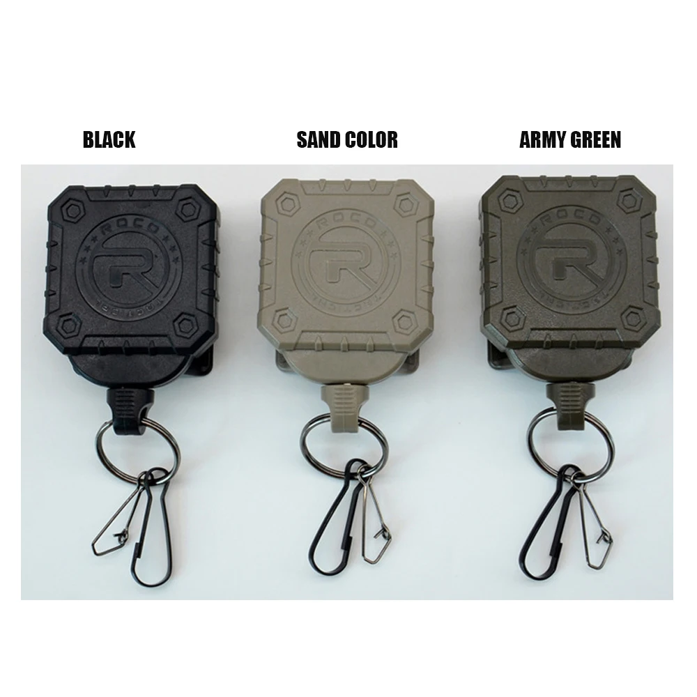 Tactical Gear Retractor, Molle Tactical Gear Tether, Retractable Key/Multi-Tools Holder Belt Loop and Molle Clip Includ