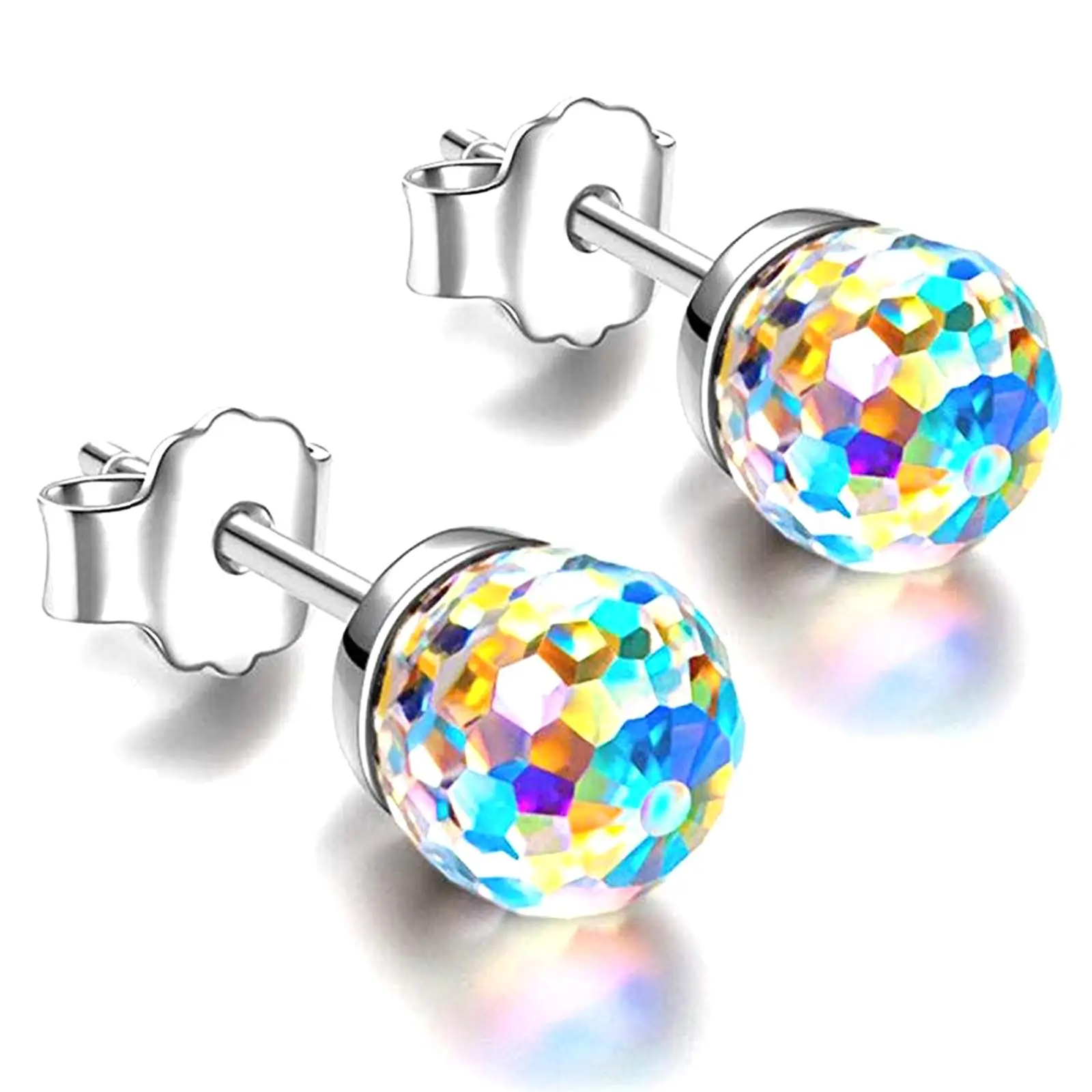 Fashion Colorful Rhinestone Stud Earring Lymphatic Drainage Earrings For Women Girls Magnetotherapy Weight Loss Slimming Je J5D3