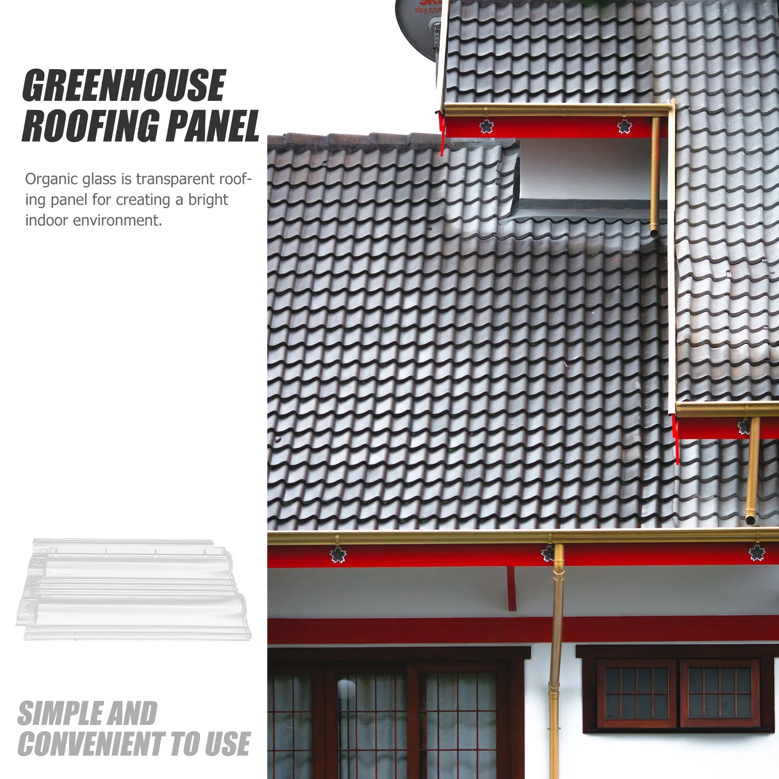 لوحة تسقيف موجة الزجاج العضوي لوحة زجاجية شفافة لمستلزمات سقف الدفيئة لوحات تسقيف الدفيئة لغرفة الشمس #4