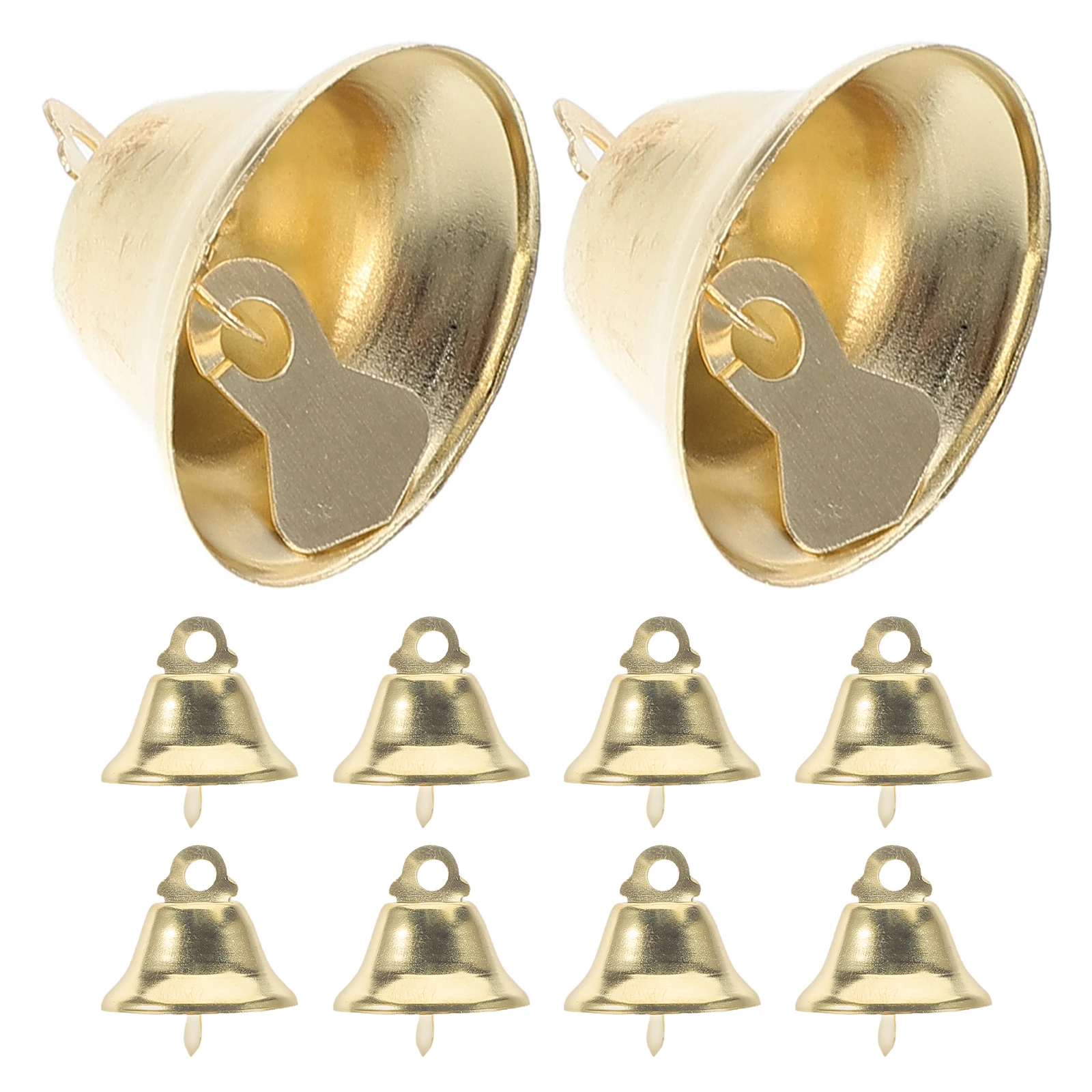 

10pcs Golden Durable Metal Jingle Bells Metal Jingle Mini Hanging Christmas Tree naments Decorations Holiday Gifts