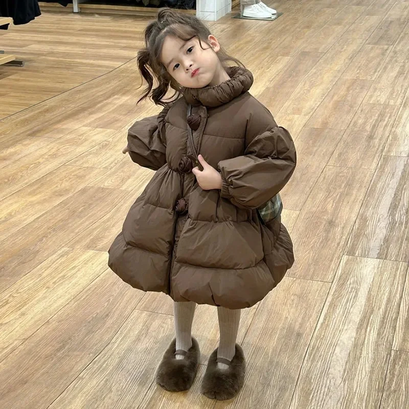 Girls Thick-Padded Coats 2026 New Kids Winter Warm Jackets Children Fashion Thermal Outwear Princess Casual Outdoor Clothing