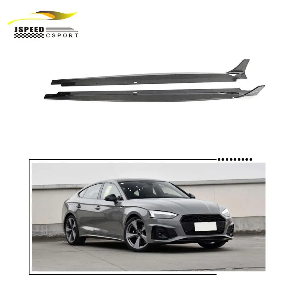 S5 Carbon Fiber Car Side Skirts Extensions Lip for 。 S5 B9.5 A5 S Line Sportback 4-Door 2020-2024