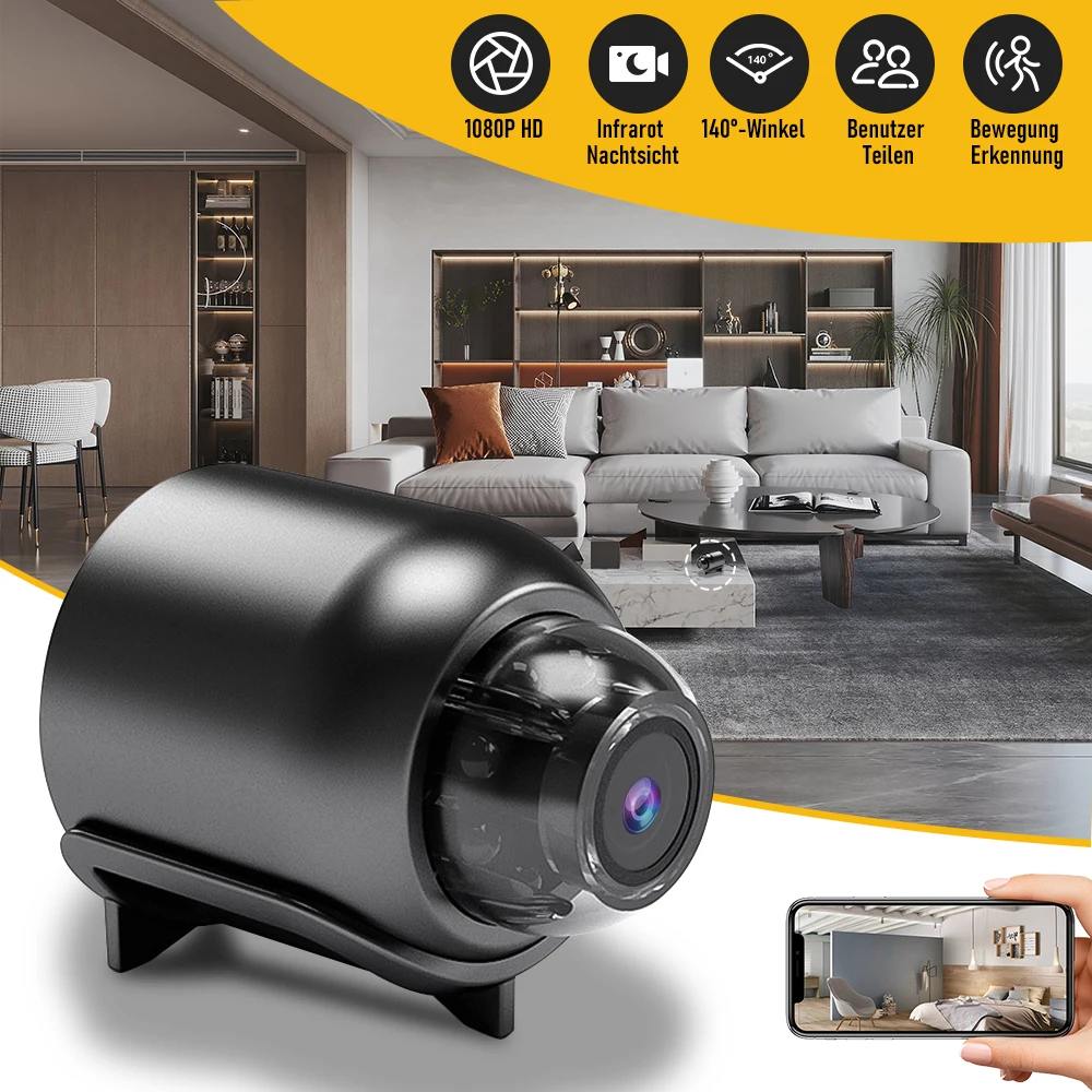 1080P HD Mini Wifi Camera Wireless Smart Home Security Surveillance Micro Camcorder 140° angle Home IP Night Vision Monitor