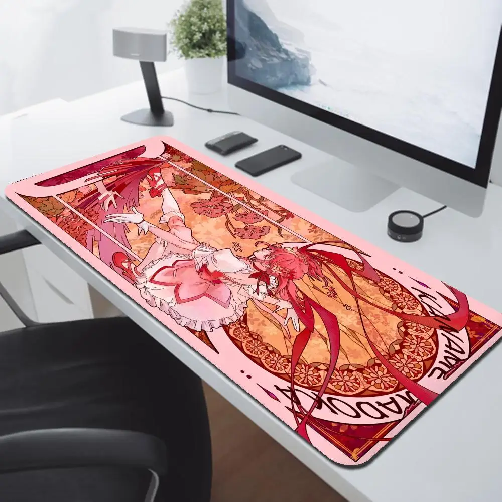 

Extended Pad Rubber Mousepad Madoka Kaname Anime Non-slip Desk Mat Office Accessories Magical Girl Mouse Carpet Pc Cabinet Games