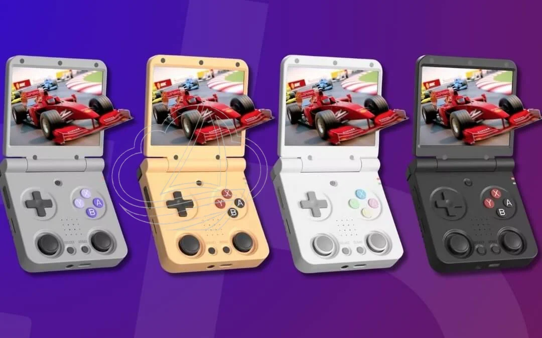 V2 Portable Retro Game Console, Mini Handheld Flip Arcade Gaming Device
