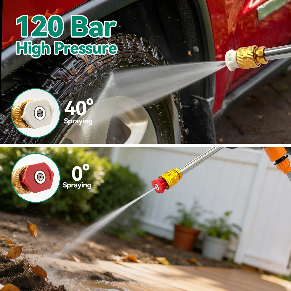 120 Bar Electric High Pressure Car Washer 300W Home Garden Yard Car Wash Tool Water Spray Gun for Makita Battery (No Battery)Pin