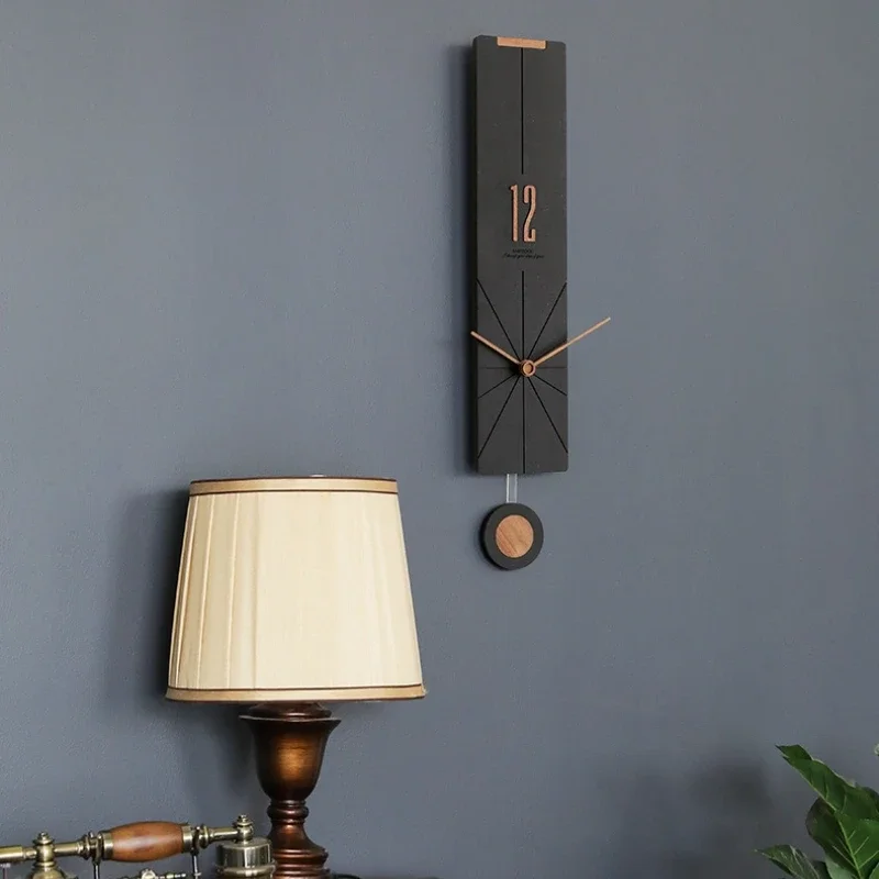 2026 Mew Luxury Swing Wall Clocks Modern Fashion Art Wall Clocks Creative Nordic Strip-shaped Hanging Clock for Home Decoration