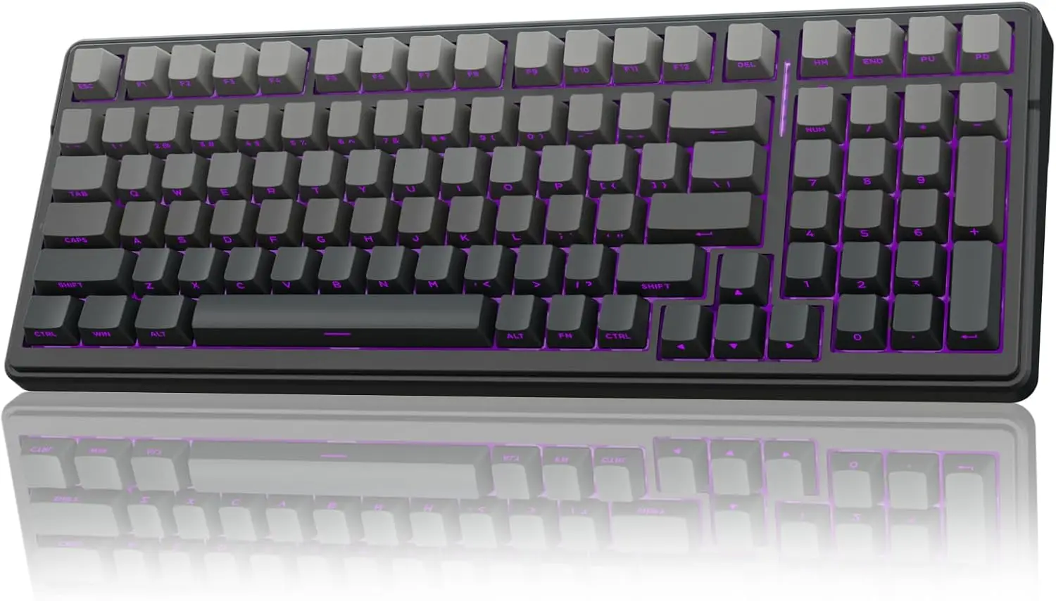 Wireless Mechanical Gaming Keyboard, Gasket Hot-Swappable RGB Backlit, 2.4GHz/USB-C/BT5.0 with PBT Keycaps