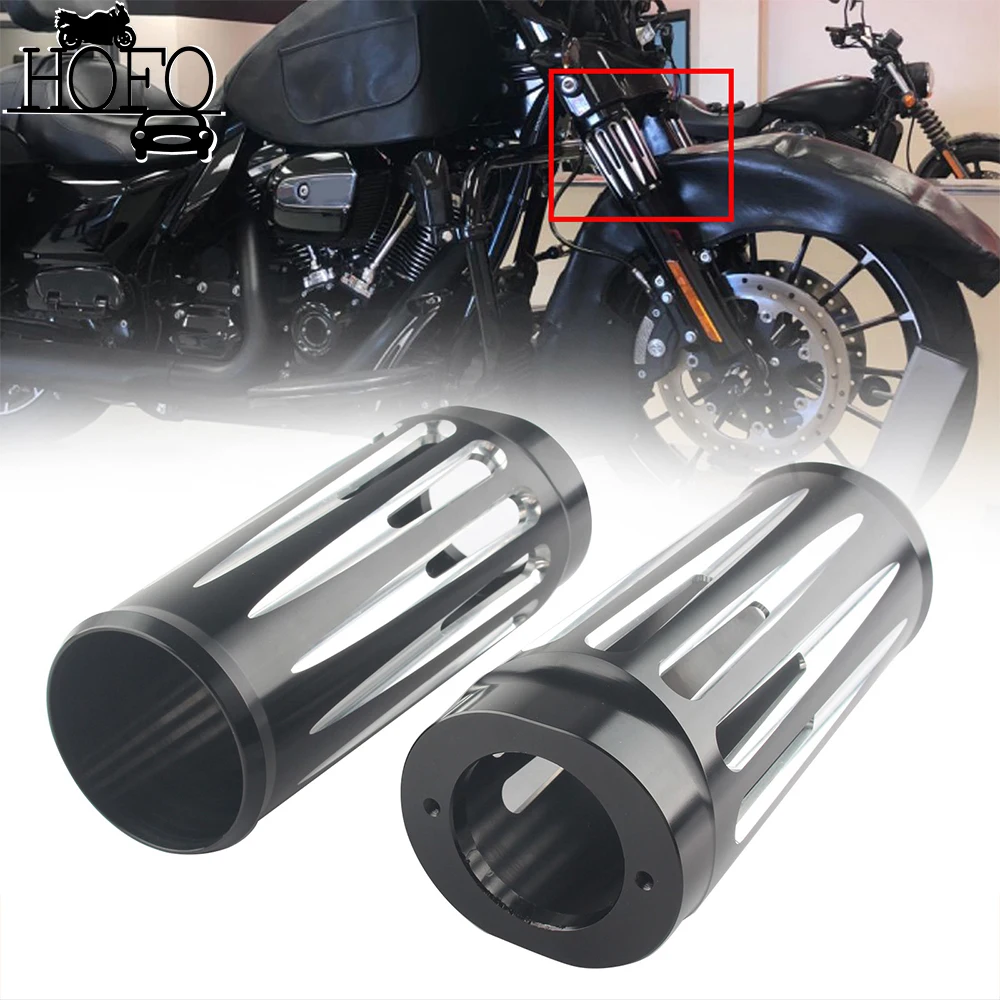 

Motorcycle Black CNC Aluminum Cut Fork Boot Slider Cover For 1984-2013 Harley Touring /Trike Electra Street Road Glide FLHR FLHX