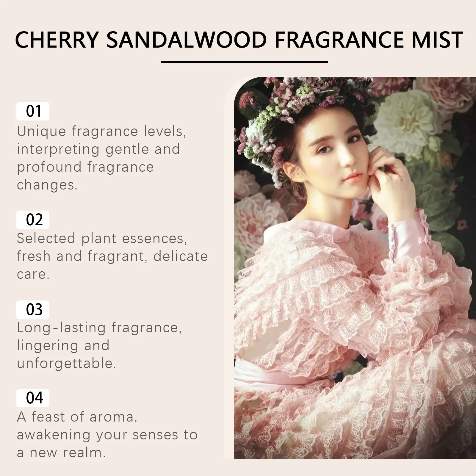 Roxelis Cherry Sandalwood Eau De Cologne Romantic Body Fragrance_voghion.com