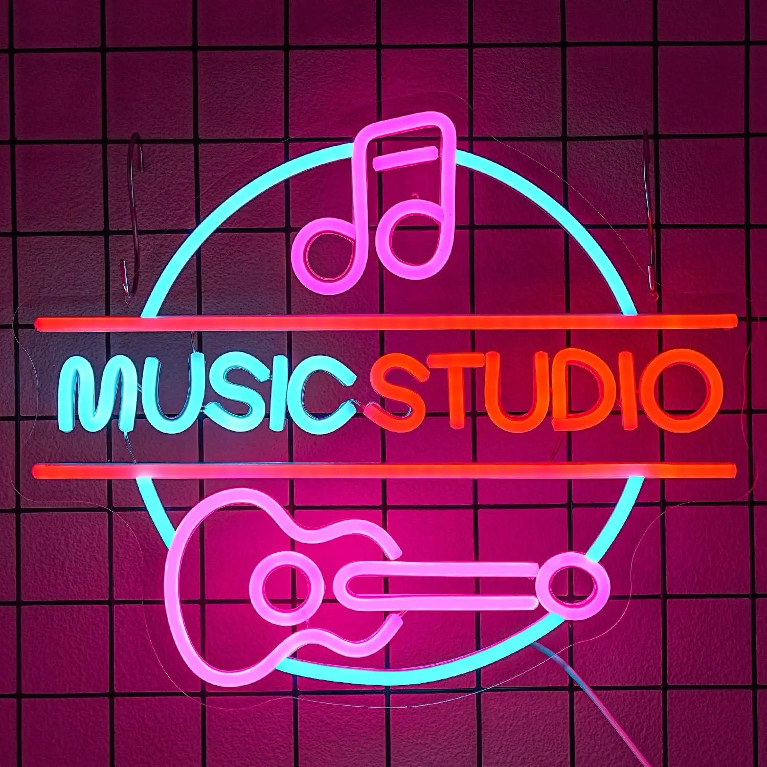 Music Studio Neon Signs for Wall Decor Guitar LED Neon Lights for Music Studio Live Music Concert Music Club Bar Bedroom