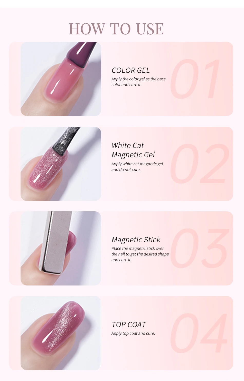 UR SUGAR 15ml Weißer Katzenaugen-Magnetgel-Nagellack Funkelnder Silber-Glitter Hochglänzender Semi-Permanent-Gel Soak-Off UV-LED-Gel – Detail 8