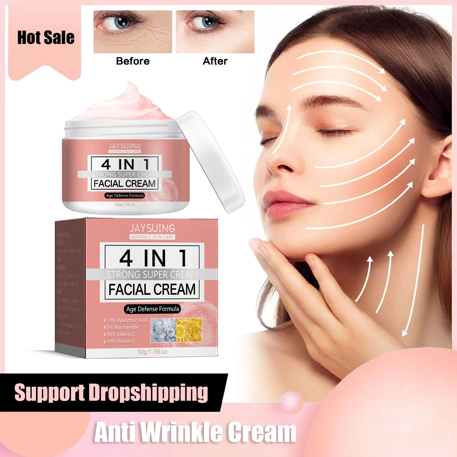 Anti Aging Cream Whitening Remover Wrinkles Fade Fine Lines Melanin Pigment Improve Dull Moisturizing Lifting Firming Skin Care