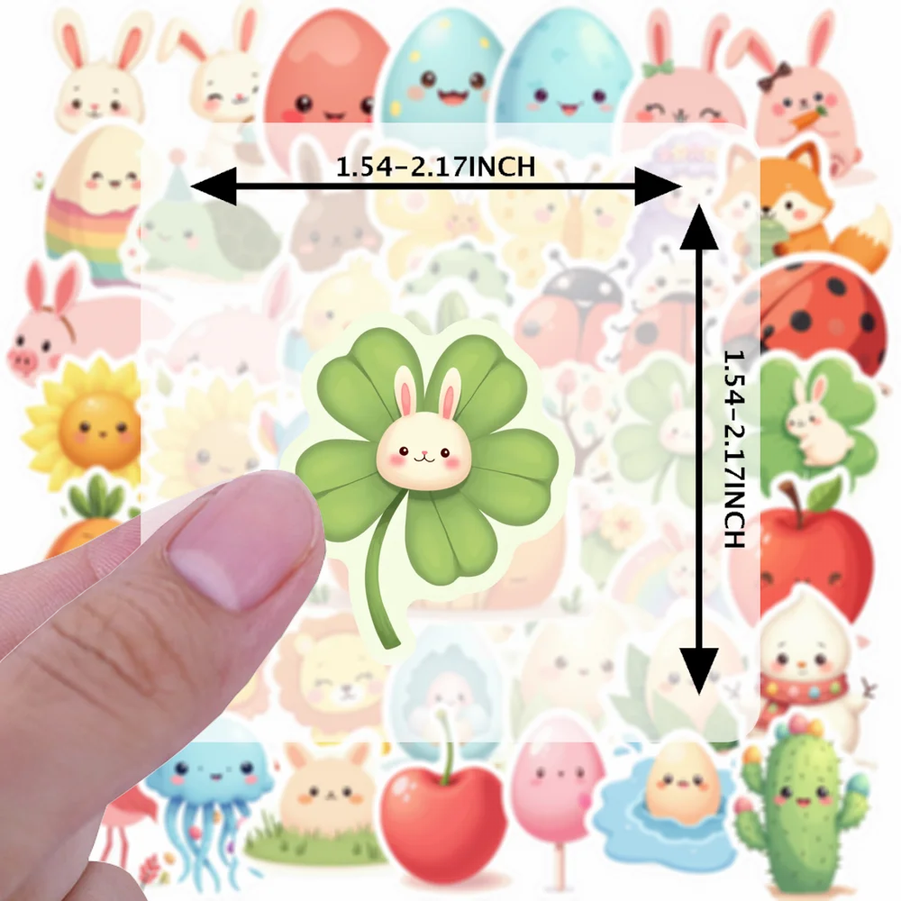 Pegatinas adhesivas de Pascua, juego de pegatinas bonitas con estampado despegable y adhesivo, pegatinas de huevos coleccionables para la escuela