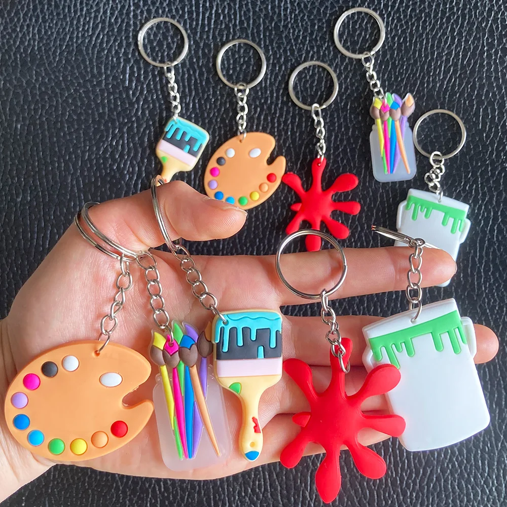 Art Paint Party Supplies Artist Birthday Decoration Splatter Palette Brush Keychain Painting Balloons Classroom Decorations