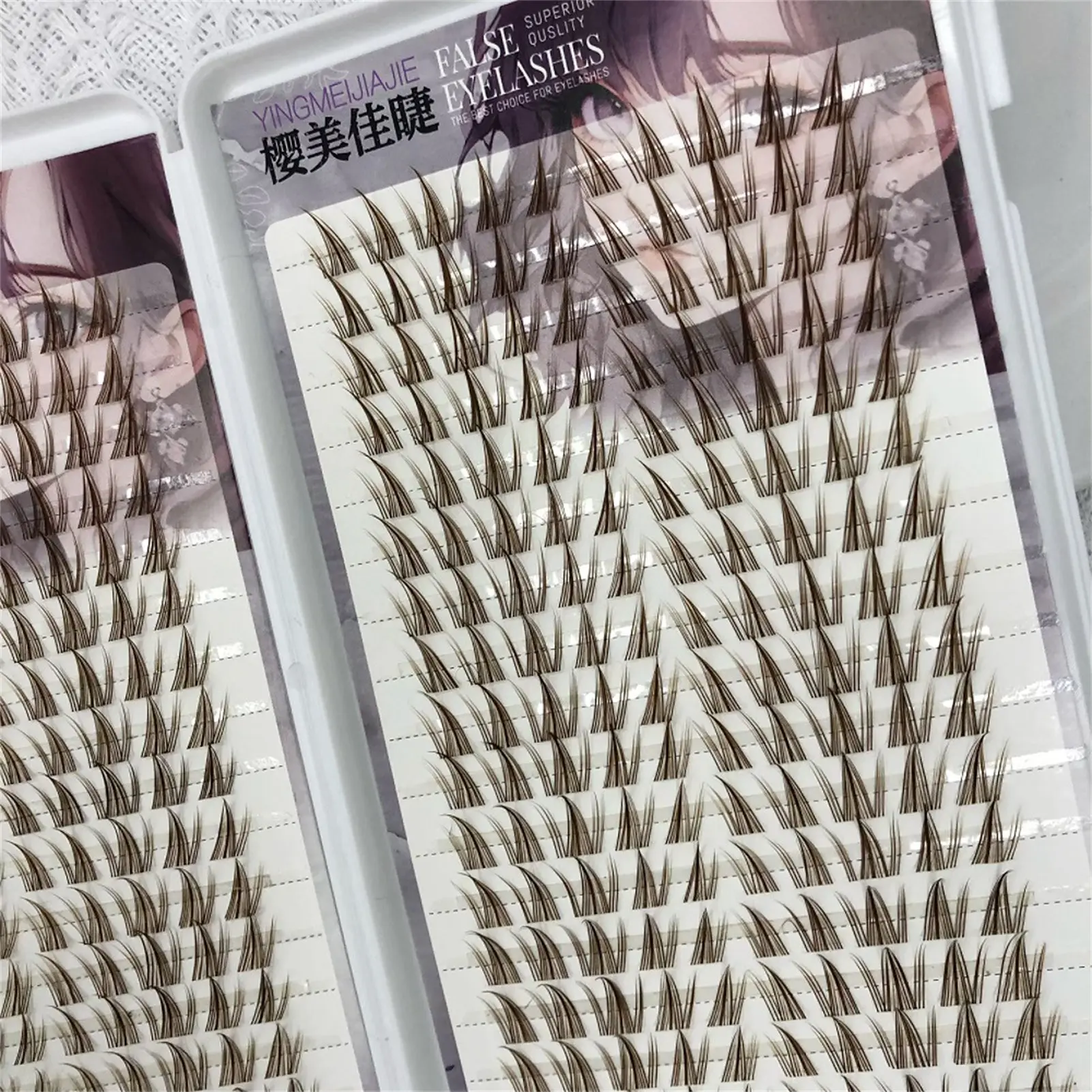 Cílios postiços marrons 11-13mm comprimento misto natural com faixa flexível para mulheres diariamente e maquiagem de fantasia