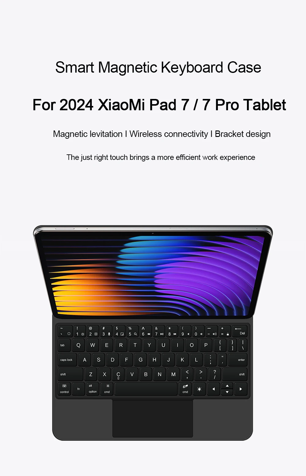 WINCHKING Custodia Tastiera Per Xiaomi Pad 7/7 Pro 2024 – Tastiera Bluetooth QWERTY Con Touchpad, Retroilluminata, A 3 Angoli