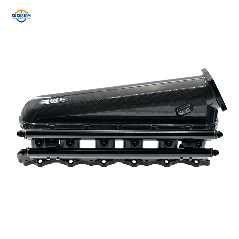 Toyota 1JZ 2JZ GTE 엔진용 맞춤형 12 인젝터 탄소 섬유 + 빌렛 알루미늄 흡기 매니폴드