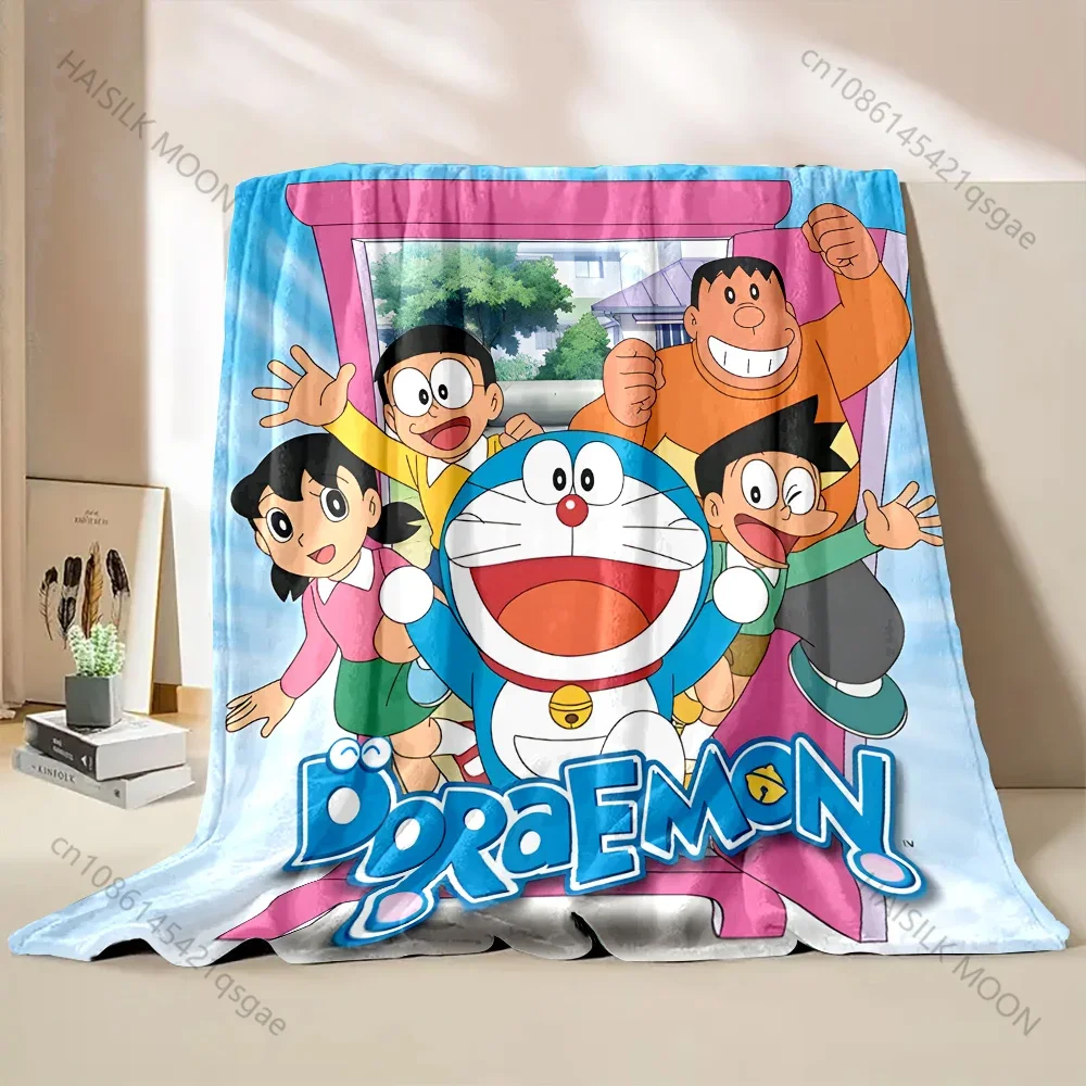 Manta de Franela Estampada con Doraemon, Anime Japonés, Suave y Afelpada, para Sofá, Cama, Auto, Camping, Niños y Adultos, Regalo de Lujo