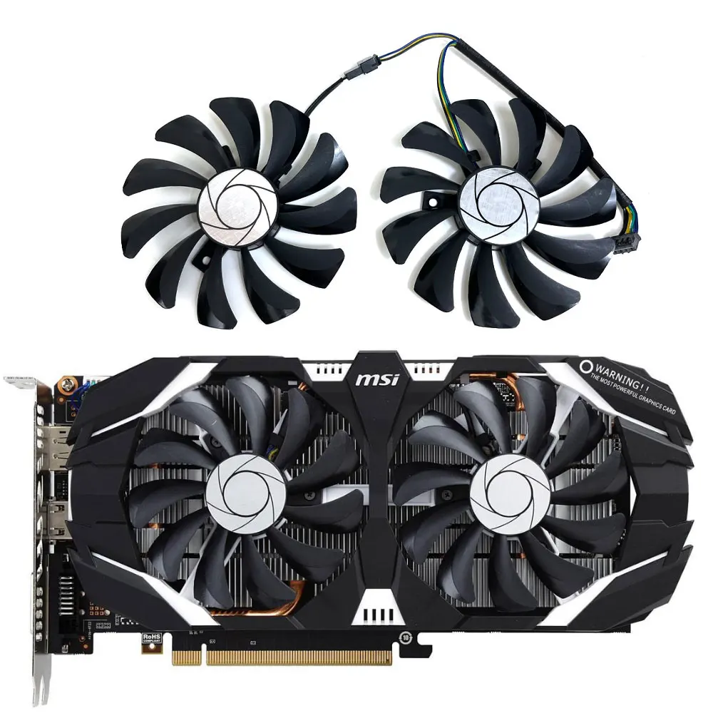 

2FANS/SET HA9010H12F-Z MSI GTX 1060 Graphics card cooling fan，For MSI P106-100、MSI GTX 1060、MSI GTX 960 Video card cooling fan