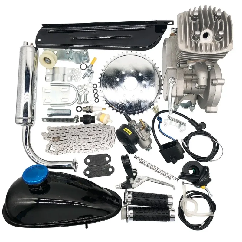 BB N-e-w 80cc 2 Stroke Motorized B-ic-ycle Engine Kits DIY Electric Mountain P-oc-ket Bike Complete Set