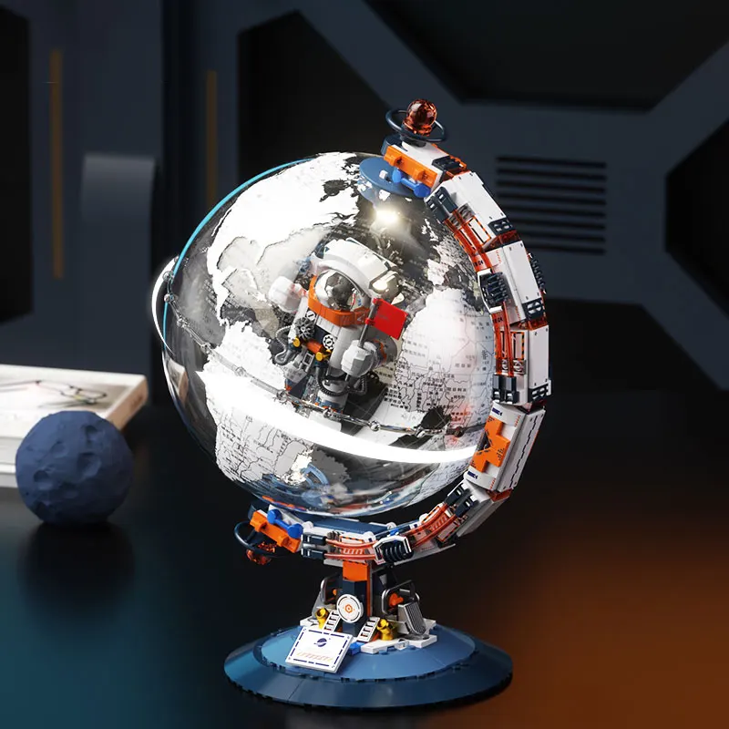 Aerospace Dawn Astronaut Globe Large Difficult Domestic Small Particle Building Blocks Toy Figurines