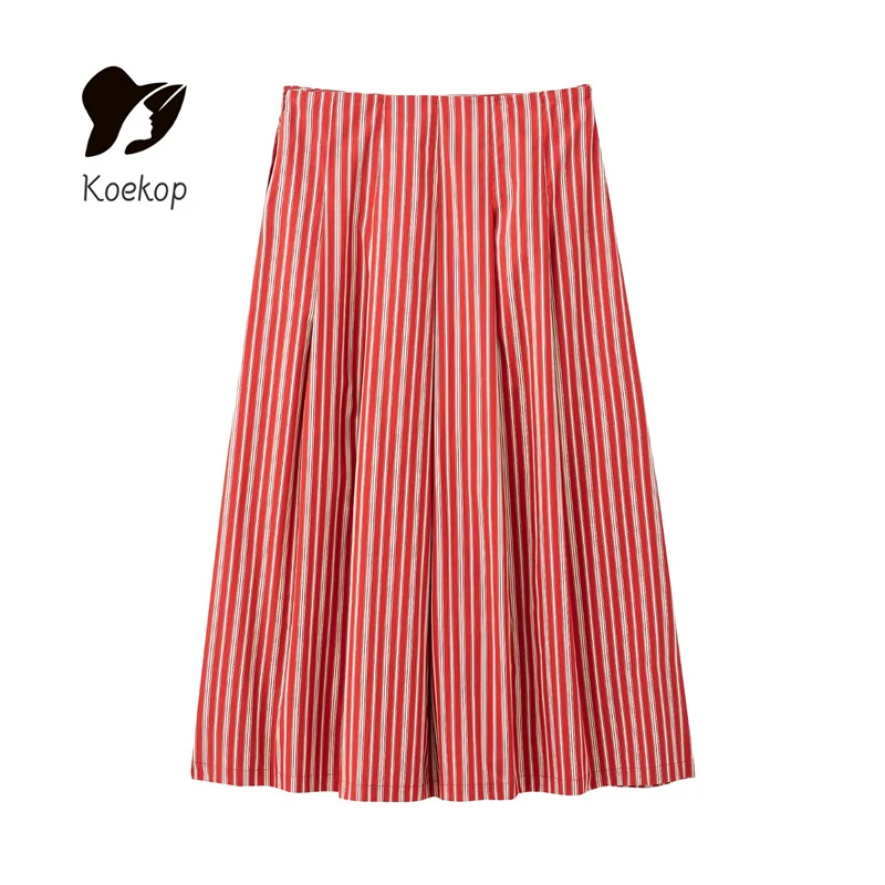 Koekop المرأة أزياء مثير مخطط الرسن البنطال القصير و خمر عالية الخصر متاهة المرأة شيك السيدات الرسن تنورة