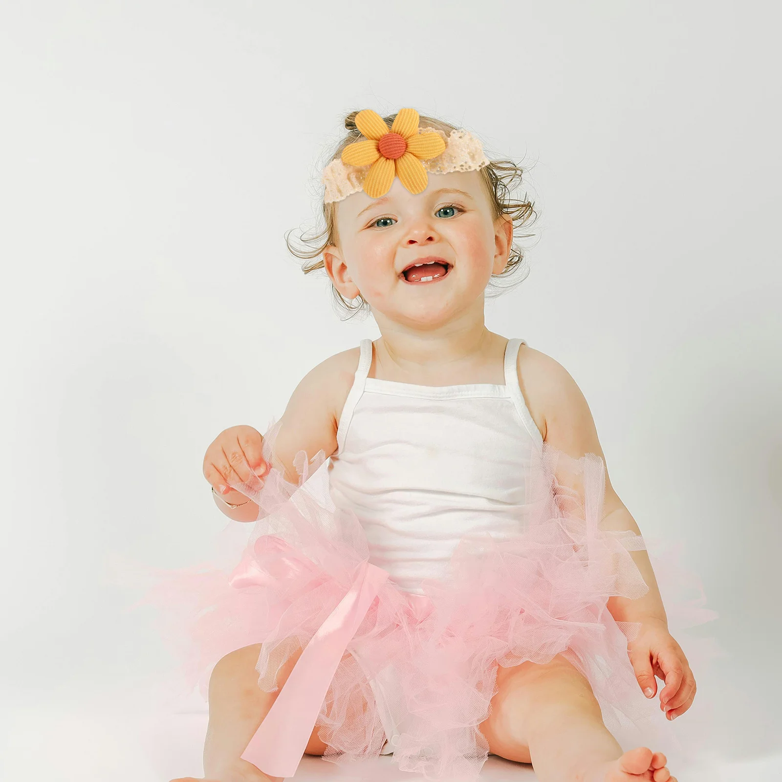 

2Pcs Baby Girls Flower Headbands Nylon Soft Stretchy Hair Accessories for Newborn Toddlers Photography Wedding Infant Headbands