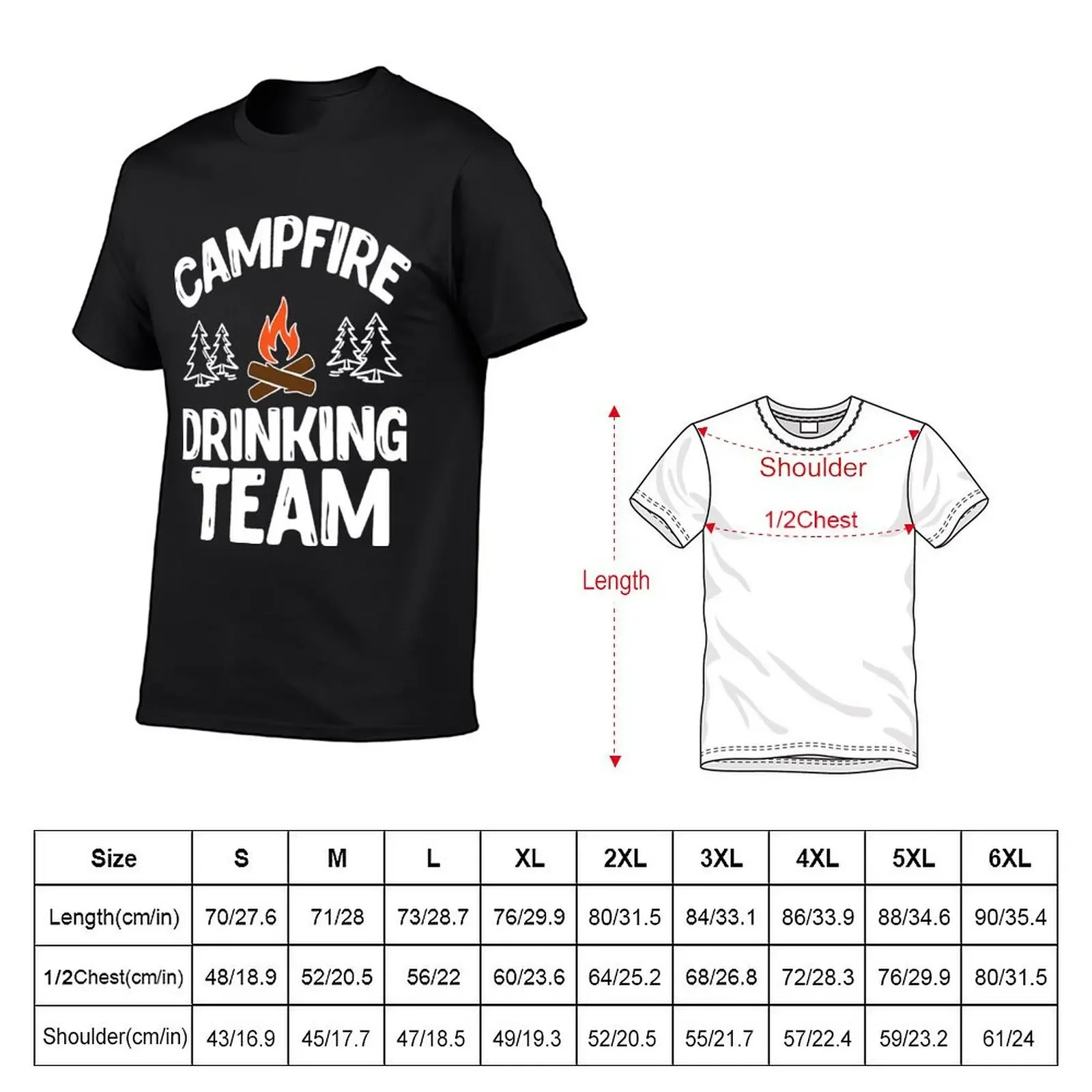 Campfire Drinking Team Camping Lovers Camper T-Shirt aesthetic clothes custom shirt summer tops clothes for men