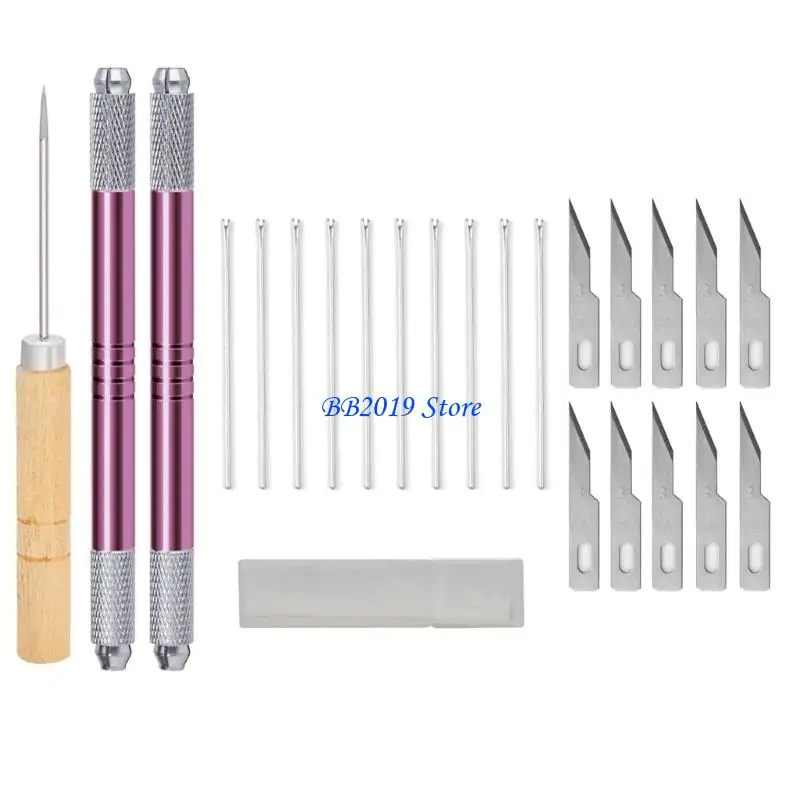 Q0KB Efficient Doll Hair Rerooting Tool Kits Metal Hair Planting Needle Kits for Secure Operations in Doll Crafting Supply