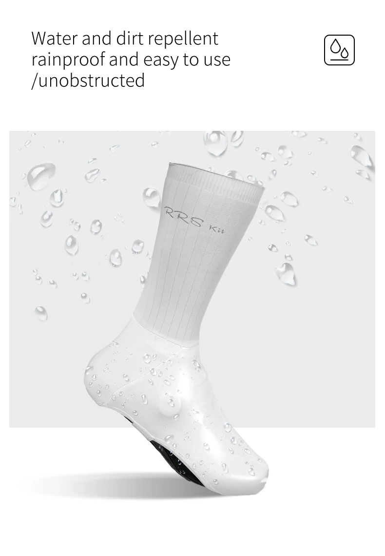 Rrskit wind- und wasserdichte Schuhabdeckung, leicht, elastisch, hochwertig, praktisch, für Rennradschuhe – Detail 4