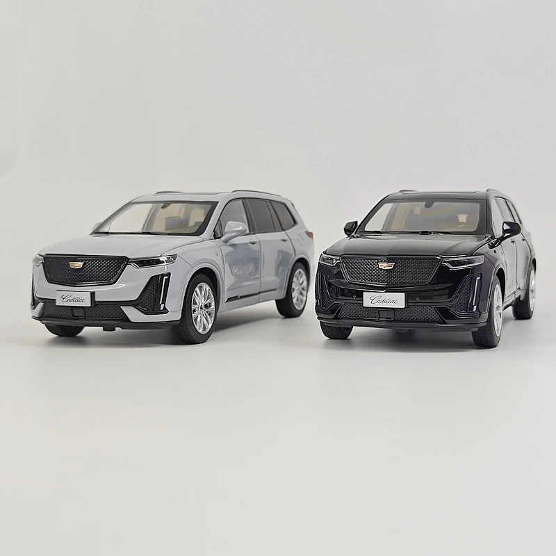 1:24 Simulate Cadillac XT6 2023 alloy off-road vehicle model, doors and engine hood, trunk can be opened