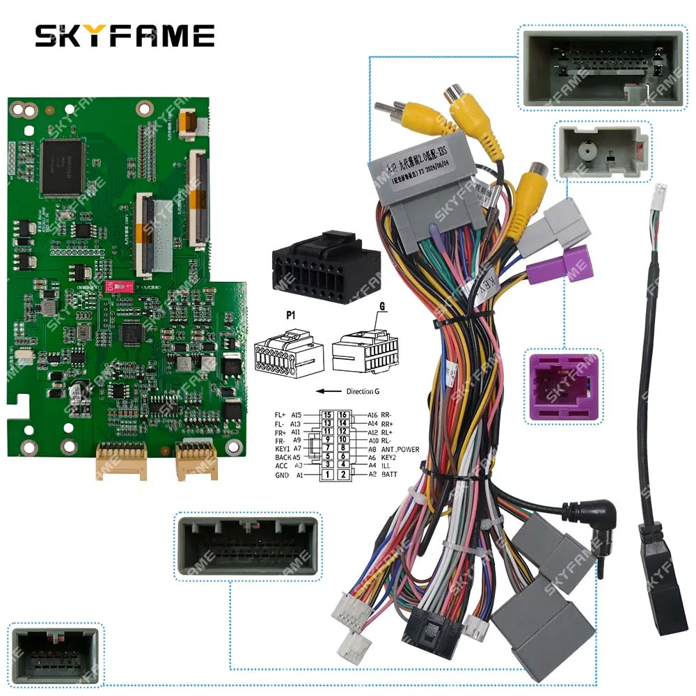 

SKYFAME автомобильный 16-контактный Android радио жгут проводов адаптер Canbus Box декодер для Honda Accord 9 2.0L