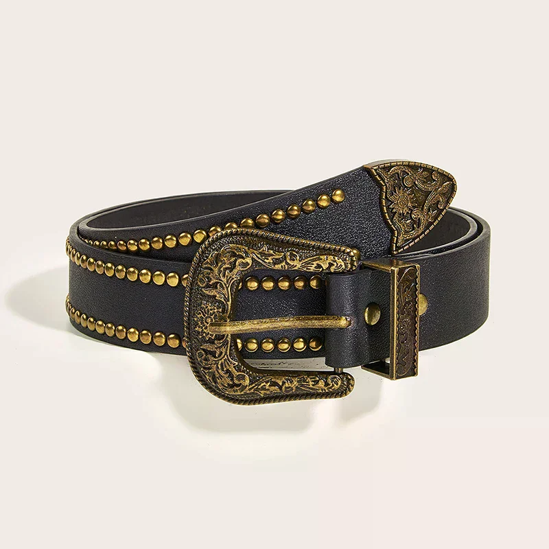 

Новый ретро-тренд для ногтей, модный ремень в стиле панк, индивидуальный мужской и женский джинсовый универсальный ремень