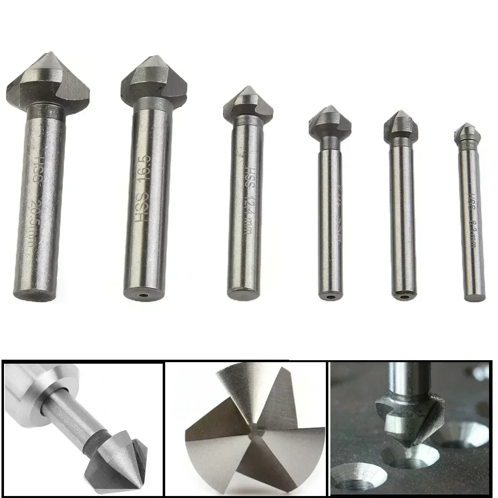 1 Stuks 3 Fluit Verzonken Boor 90 Graden Afkanten Gereedschap 44-64 Mm Hss Cutter Voor Boren aluminium Plaat Slijpen Gereedschap