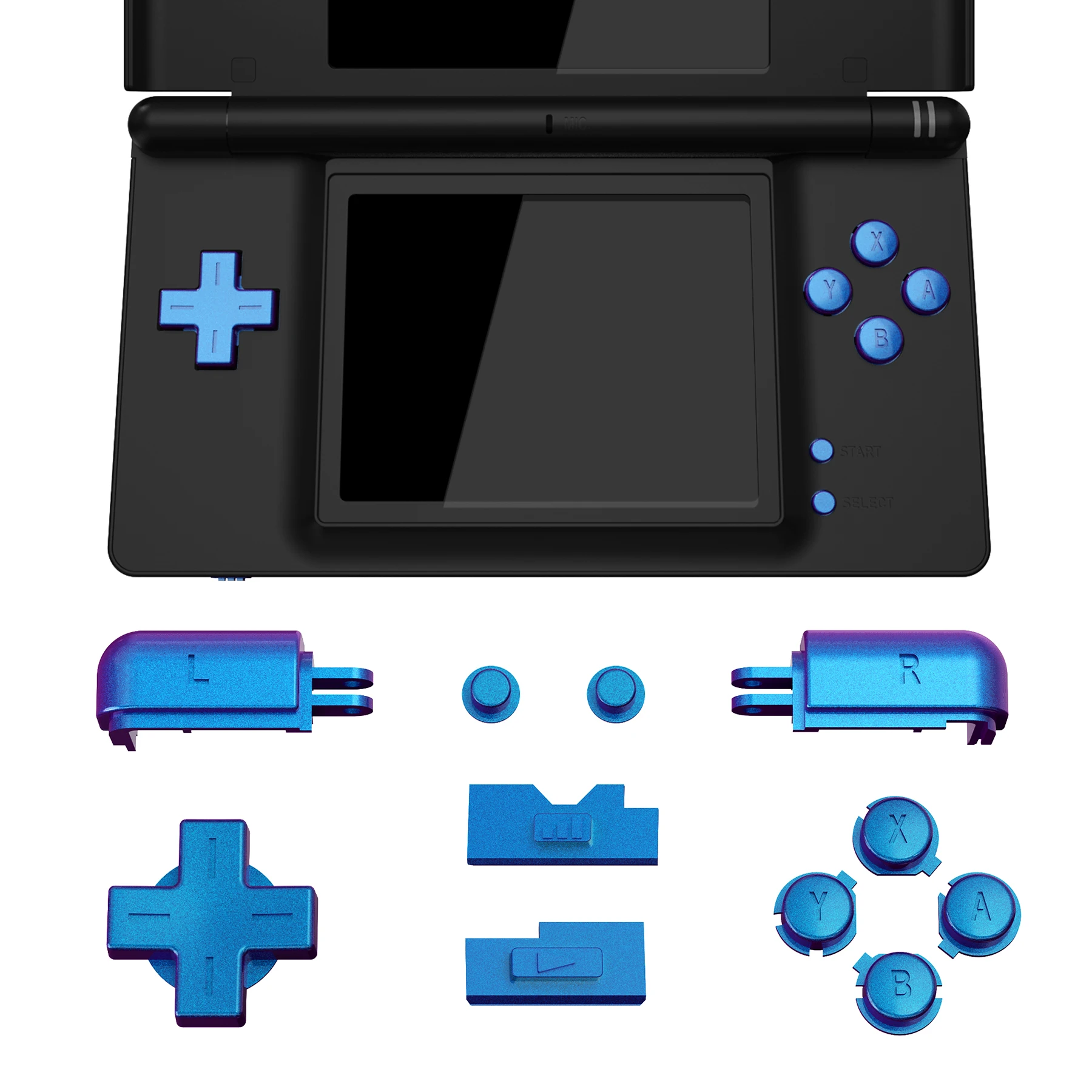 

eXtremeRate Custom Replacement Full Set Buttons for Nintendo DS Lite NDSL (Without The Console) - Chameleon Purple Blue