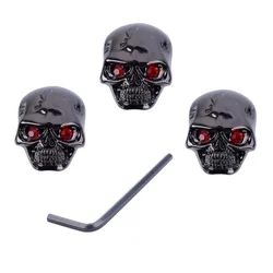 3pcs Metal Skull Knobs Tone Volume Control Knobs Buttons for Electric Guitar