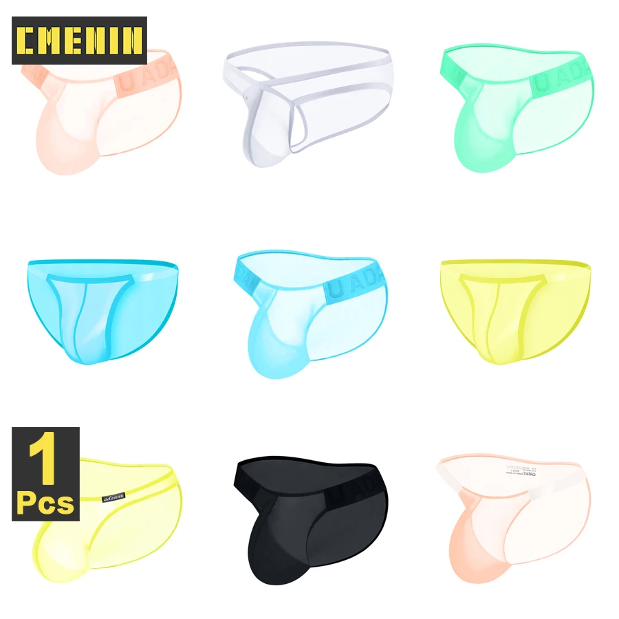 CMENIN 1Pcs Sexy Men Underwear Transparent Mesh Briefs Men's Bikini Panties Ultra-thin Breathable Underpants Sexy Gays Men Brief