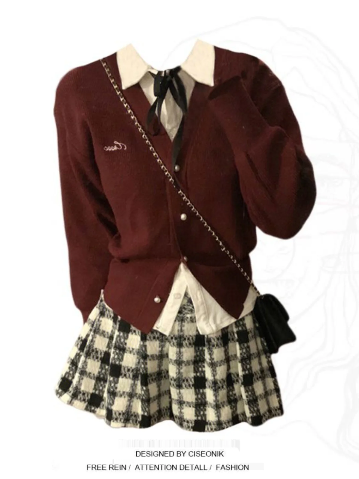 

plus Size Korean Sle Girl's Tee-Piece Set Red V-Ne Knitted Cardigan irt ort Skirt Faionable Spring Outfit for Women