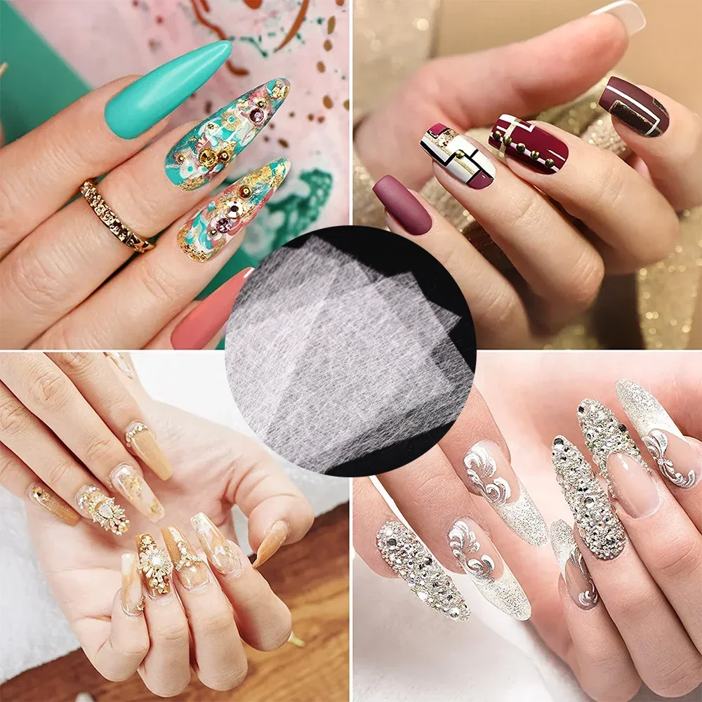 Extensión de seda con forma de fibra de vidrio, sedas no tejidas, 10/20/50 Uds., construcción de manicura de uñas, Gel UV, puntas acrílicas francesas, herramienta artística para uñas